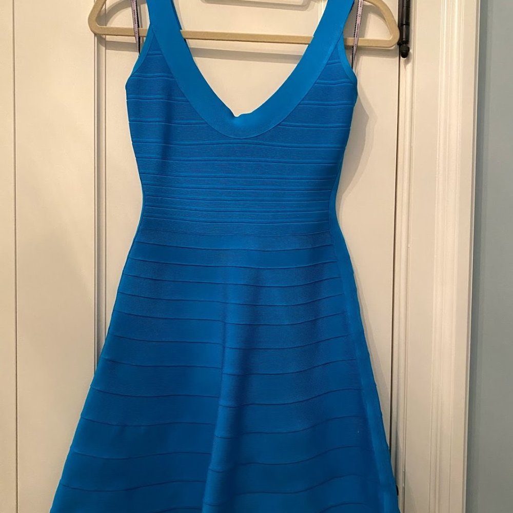 Herve Leger S Blue Dress